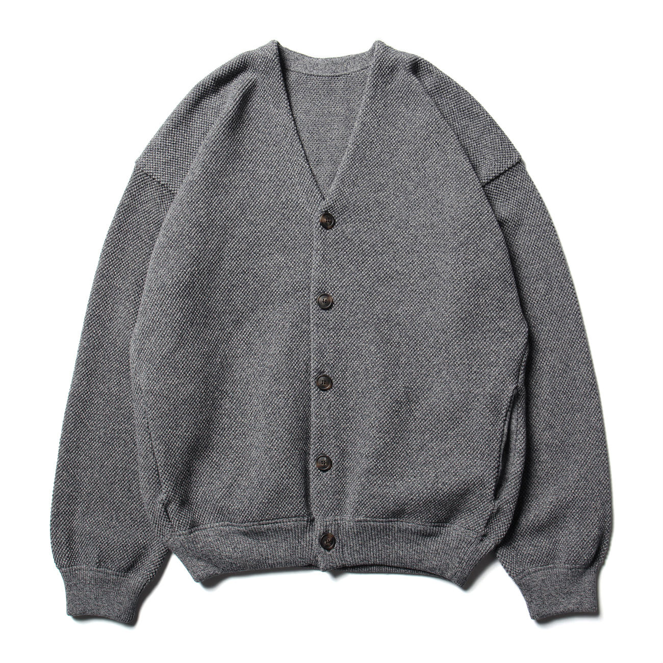 crepuscule / クレプスキュール | Moss Stitch V/N Cardigan - Navy