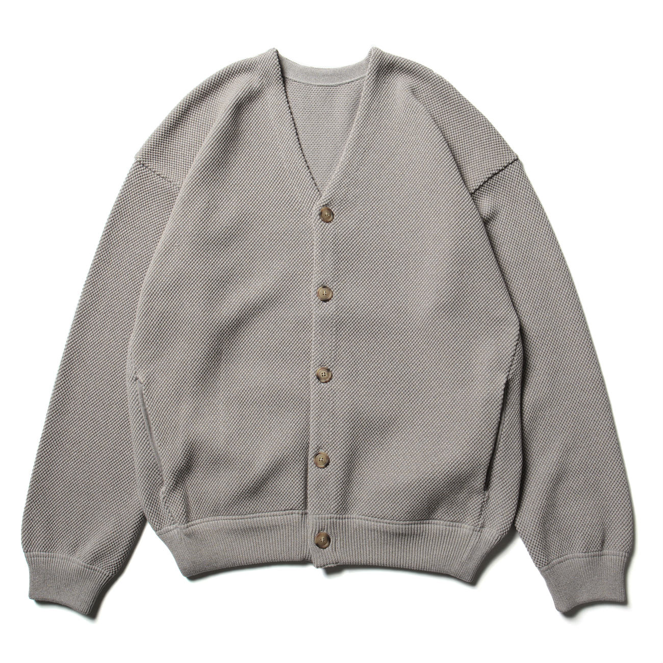 Moss Stitch V/N Cardigan - L.Purple