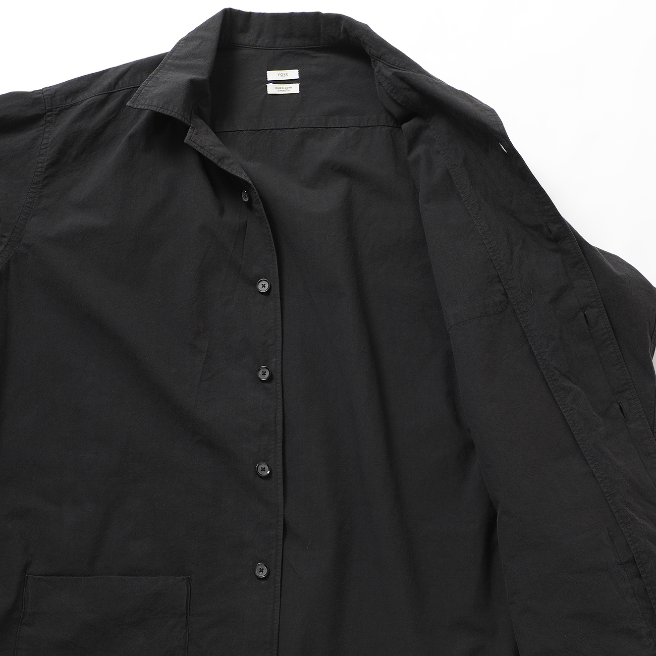 YOKE / ヨーク | Garment-dyed Shirt Jacket - Carbon Black | 通販