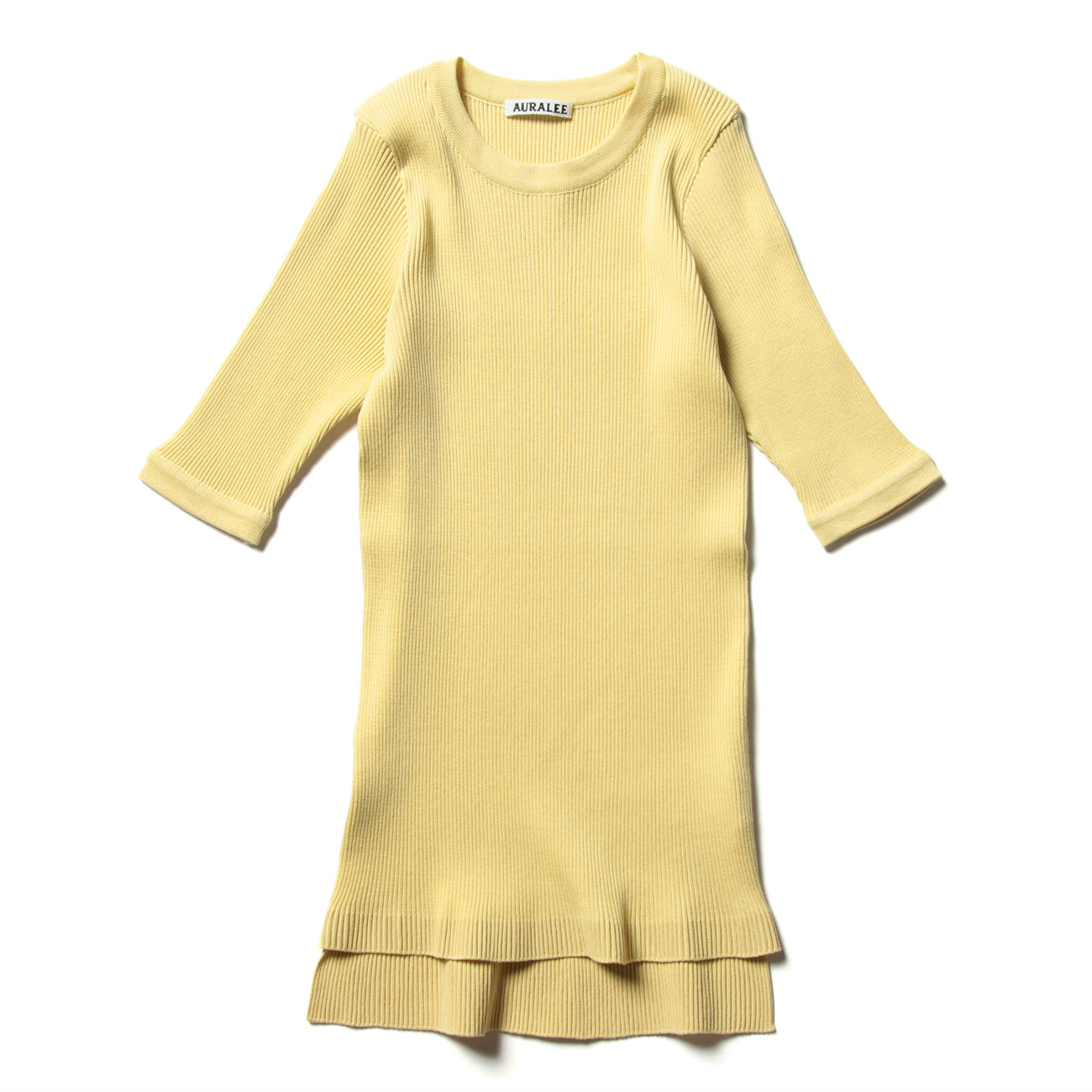 HIGH GAUGE RIB KNIT TEE (レディース) - Light Yellow