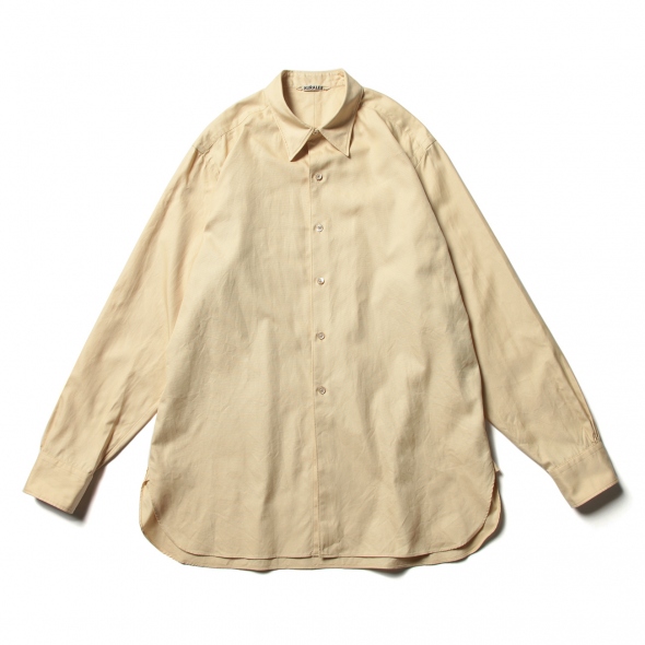 AURALEE オーラリー 21SS FINX SHUTTLE OX SHIRTS オックスフォードシャツ イエローA21SS01FO