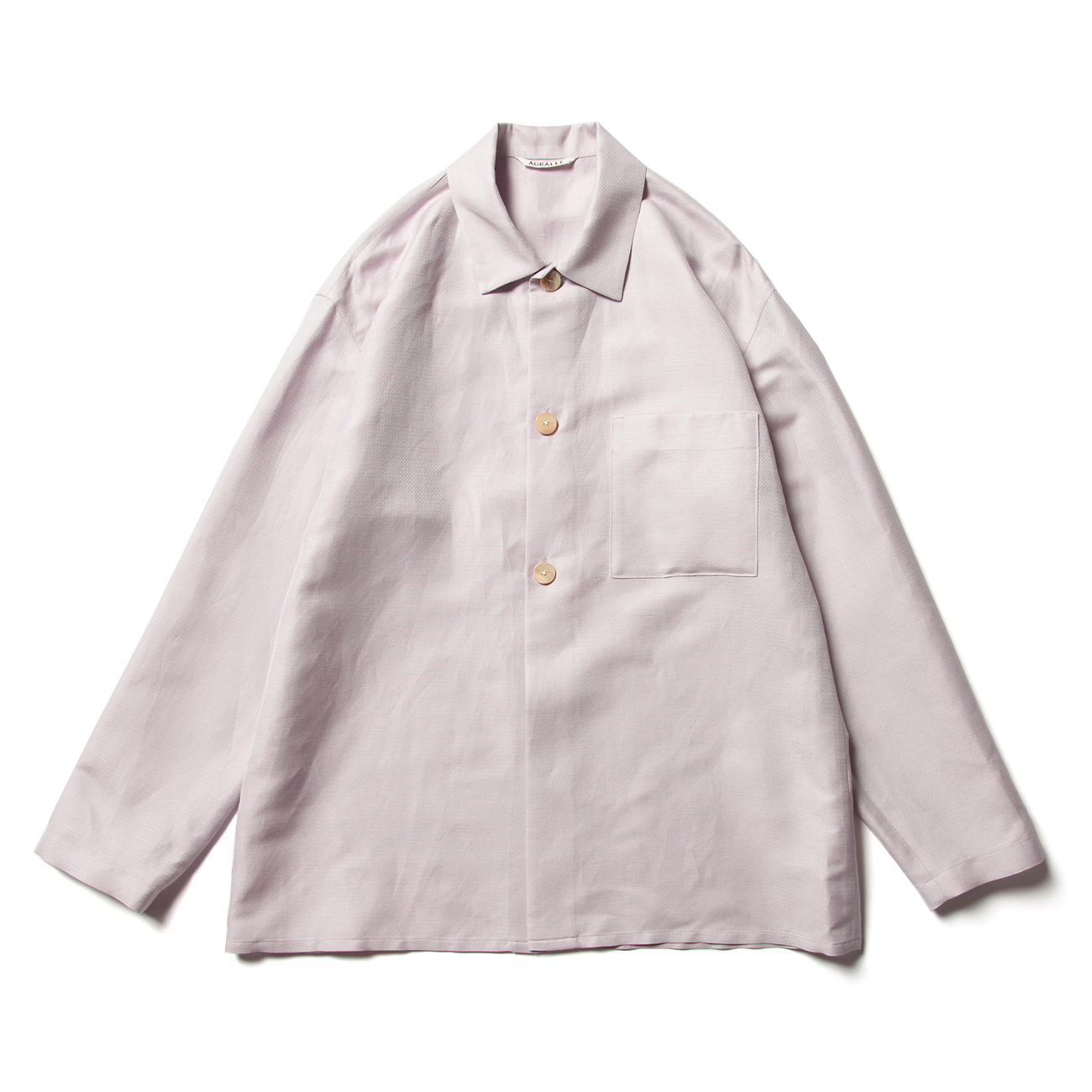 SILK LINEN DOBBY SHIRTS JACKET (メンズ) - Light Purple