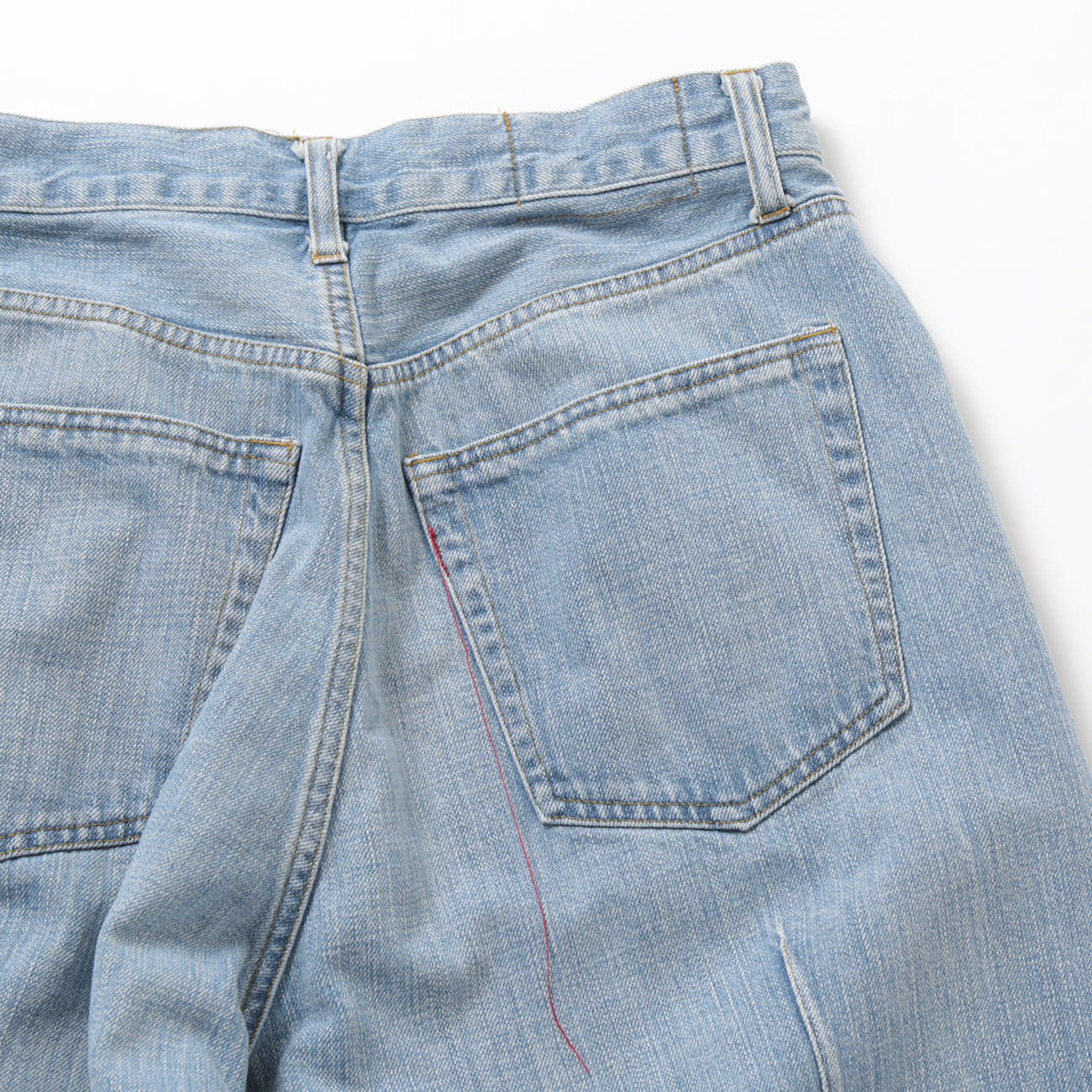 YOKE / ヨーク | BLEACHED DENIM WIDE STRAIGHT 5P PANTS - Indigo