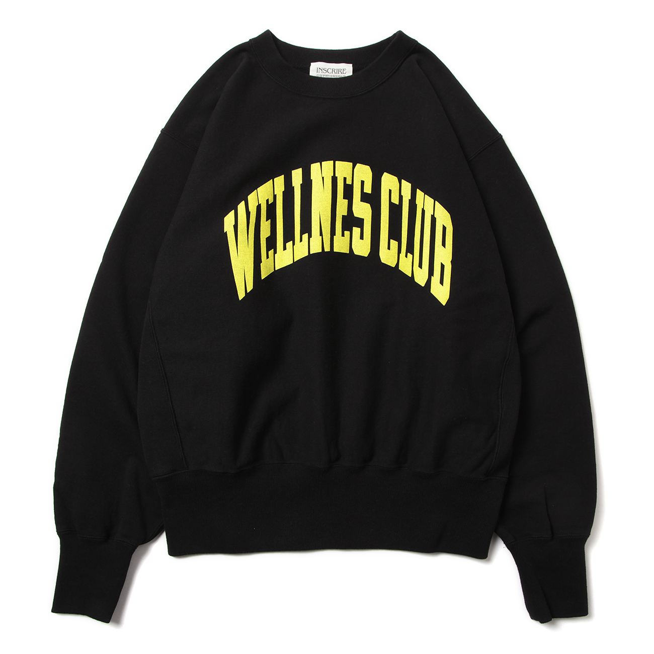 INSCRIRE / アンスクリア | WELLNESS CLUB Crew Sweat Shirt - Black