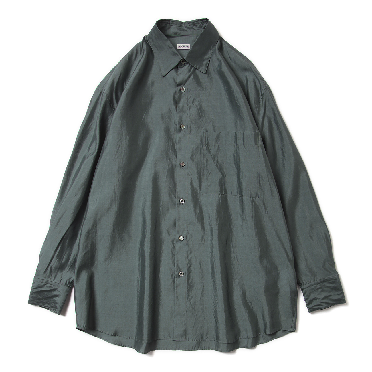 INSCRIRE / アンスクリア | Silk Classic Shirt - Blue Grey | 通販