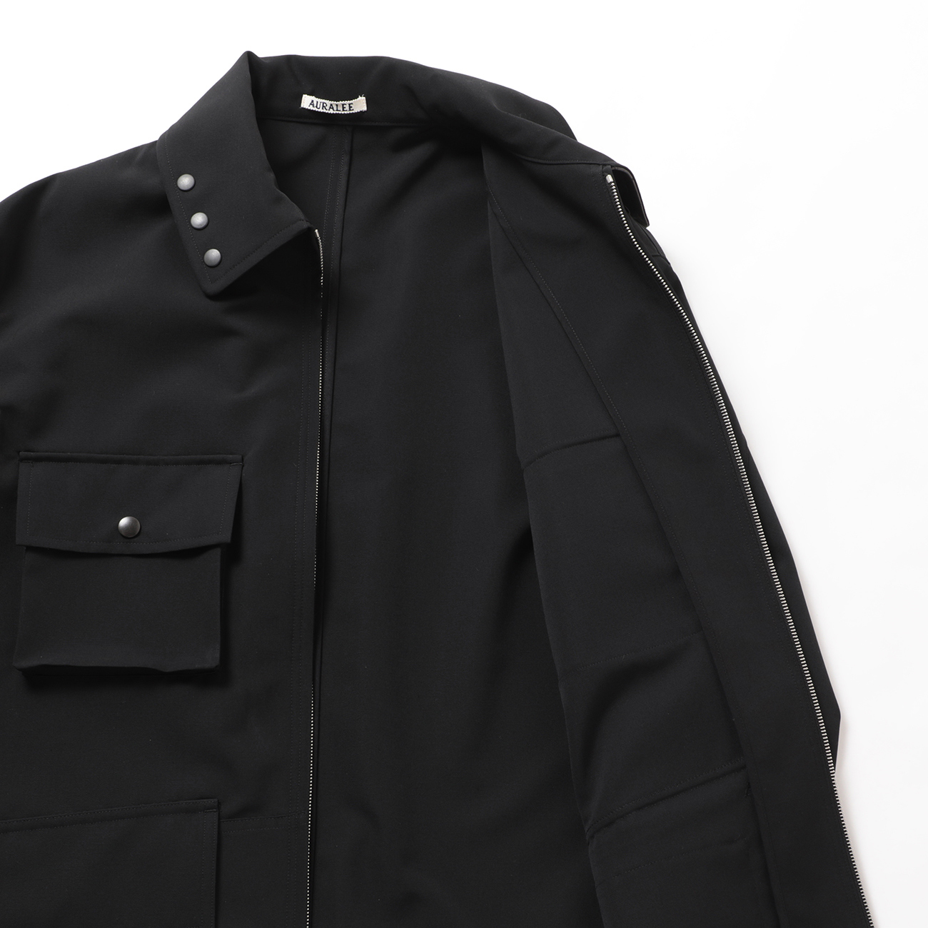 AURALEE / オーラリー | WOOL MAX CANVAS BLOUSON (メンズ) - Black