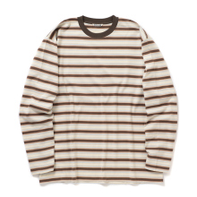 AURALEE / オーラリー | GRADIENT STRIPE JERSEY L/S TEE (メンズ) - Fade Brown Stripe