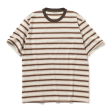 AURALEE / オーラリー | GRADIENT STRIPE JERSEY TEE (メンズ) - Fade Brown Stripe