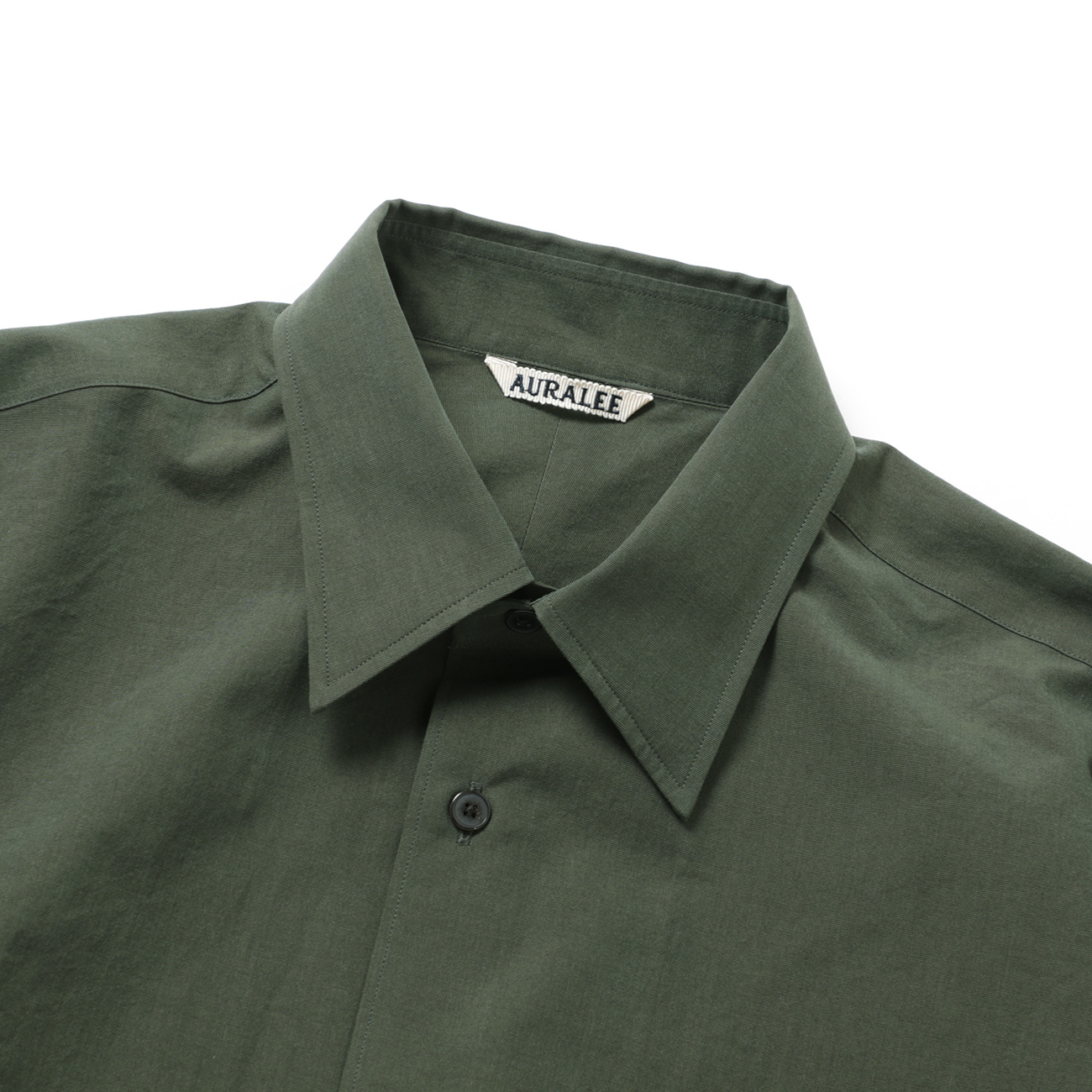 WASHED FINX WEATHER CHAMBRAY SHIRT 襟元