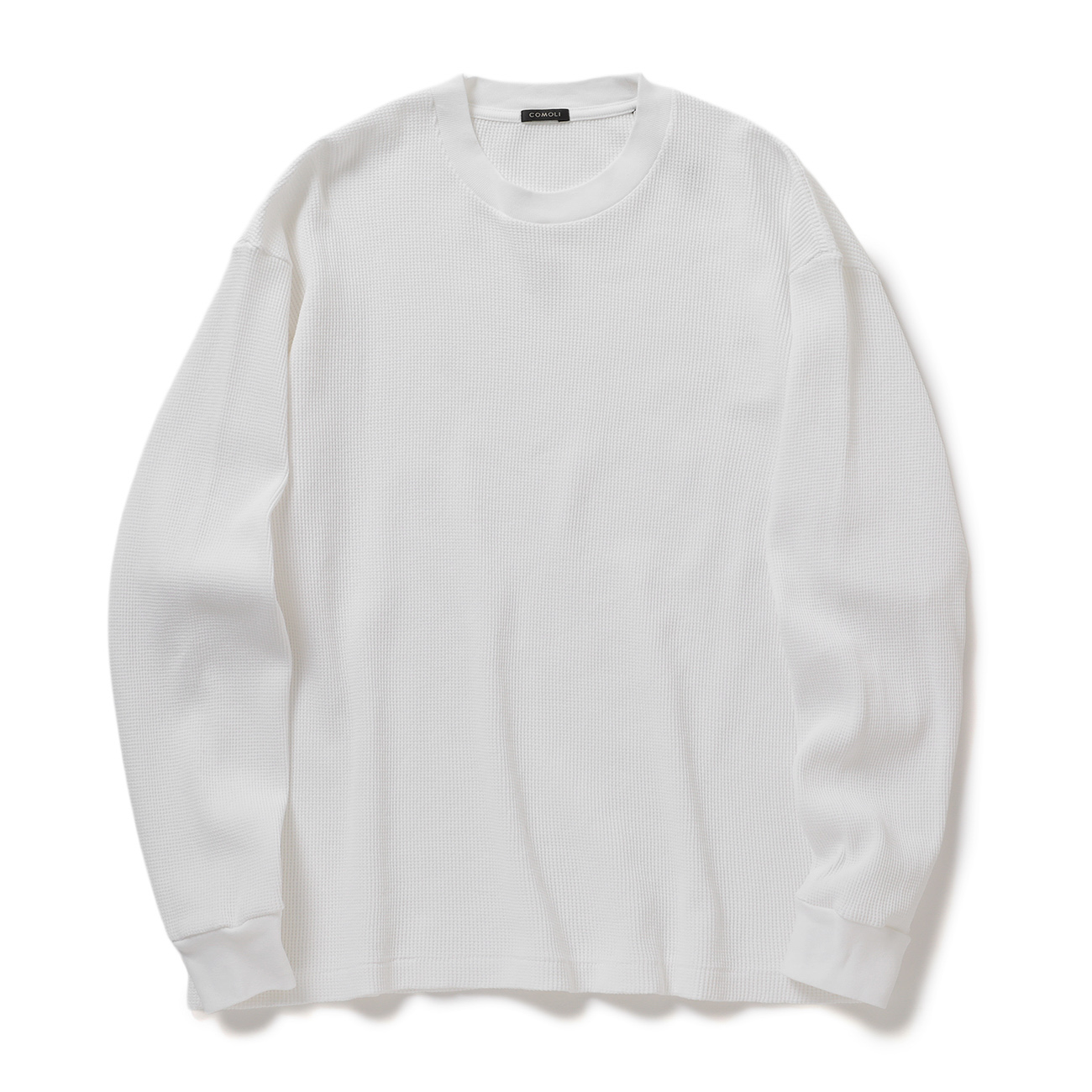 COMOLI / コモリ | コットンワッフル 長袖Tシャツ - White | 通販