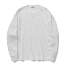 COMOLI / コモリ | コットンワッフル 長袖Tシャツ - White