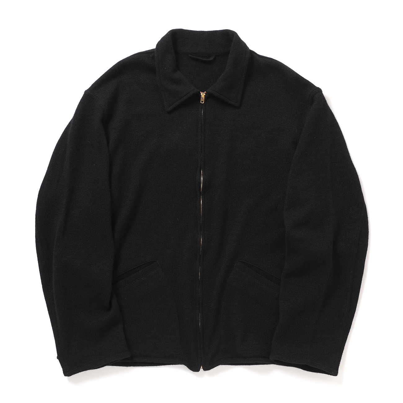 COMOLI / コモリ | カシミヤ和紙 ジップショートジャケット - Black