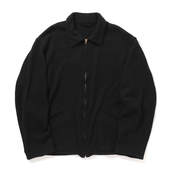 COMOLI / コモリ | カシミヤ和紙 ジップショートジャケット - Black