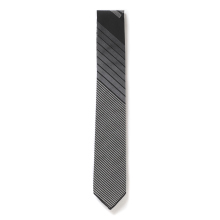 ENGINEERED GARMENTS / エンジニアドガーメンツ | Narrow Tie - Multi Pattern Stripe Jacquard - Black/Grey