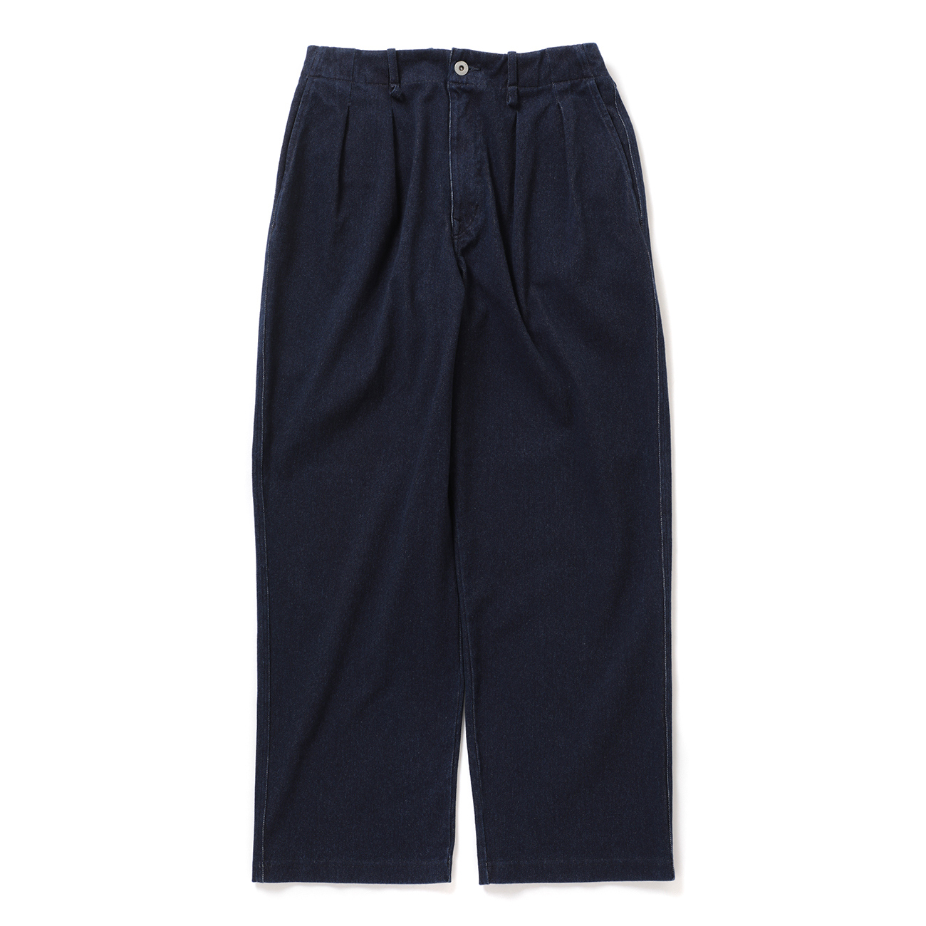 CURLY / カーリー | KNIT DENIM 2 TUCK EZ WIDE SLACKS - Indigo