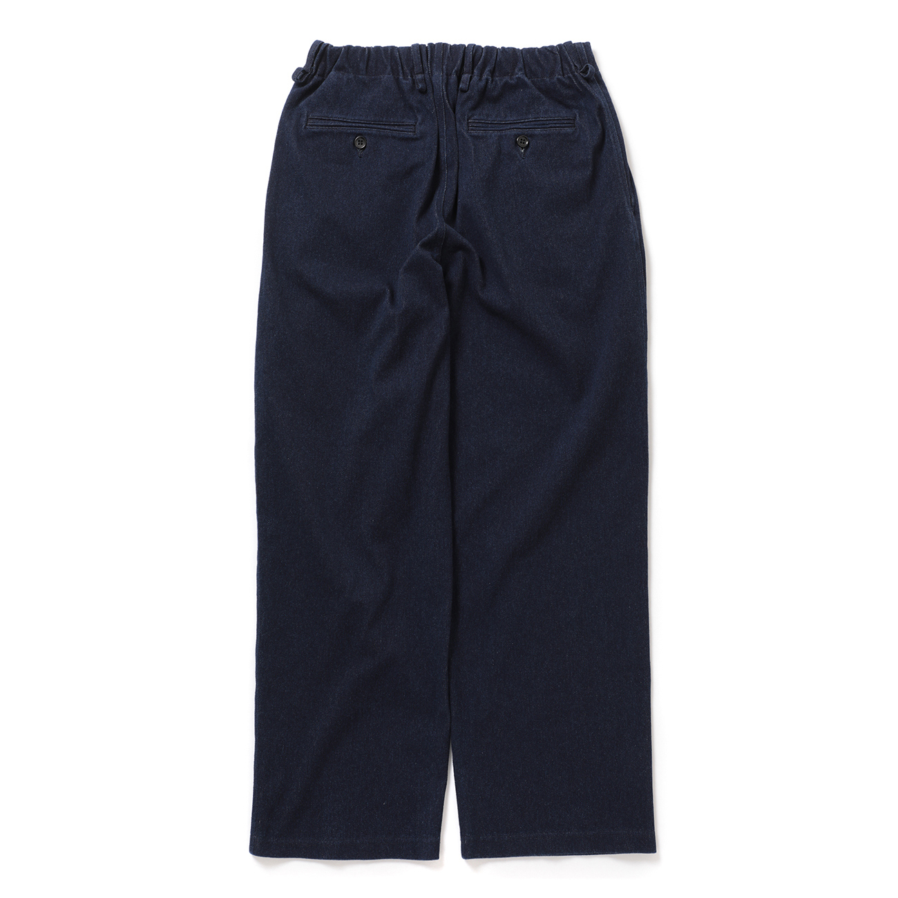 CURLY / カーリー | KNIT DENIM 2 TUCK EZ WIDE SLACKS - Indigo