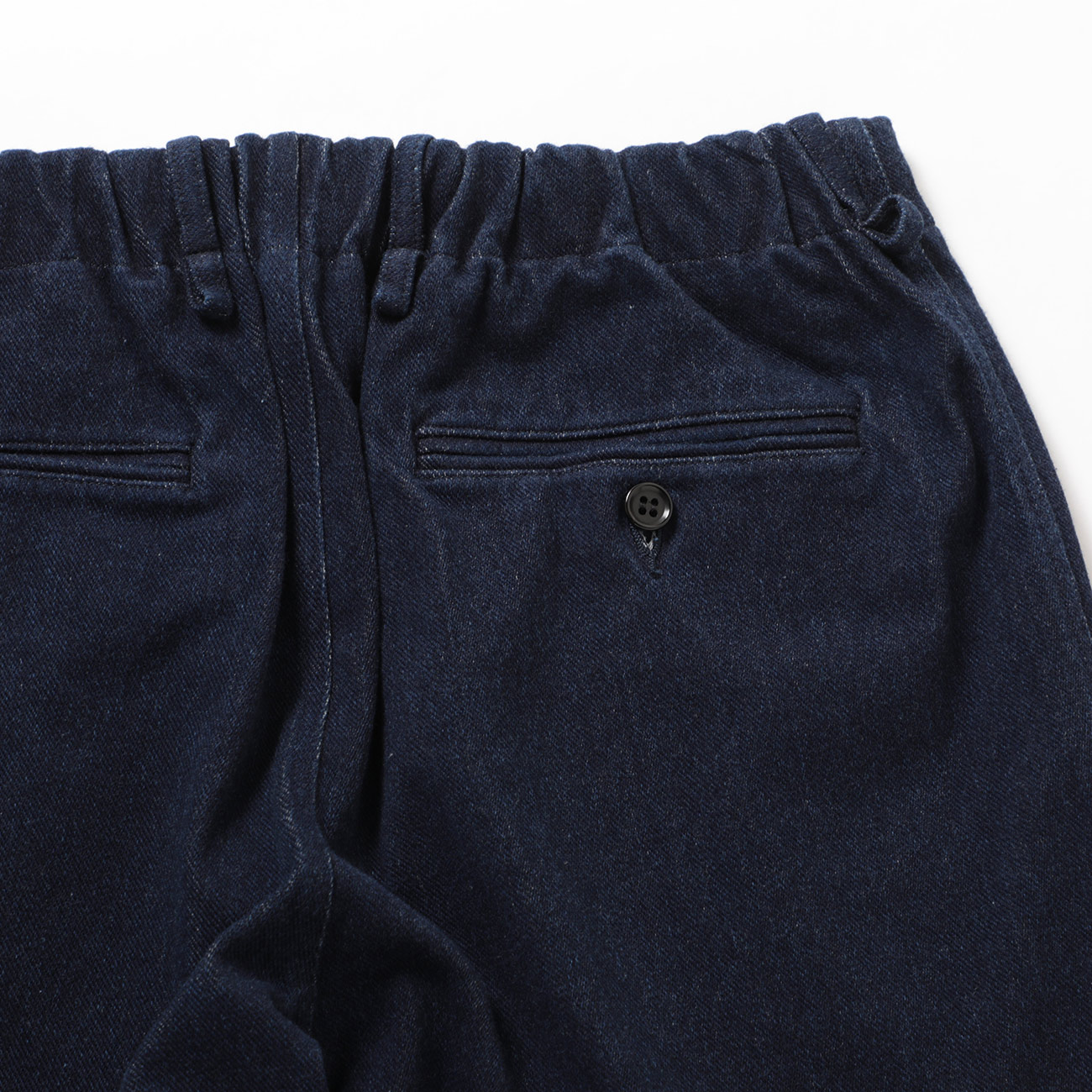 CURLY / カーリー | KNIT DENIM 2 TUCK EZ WIDE SLACKS - Indigo