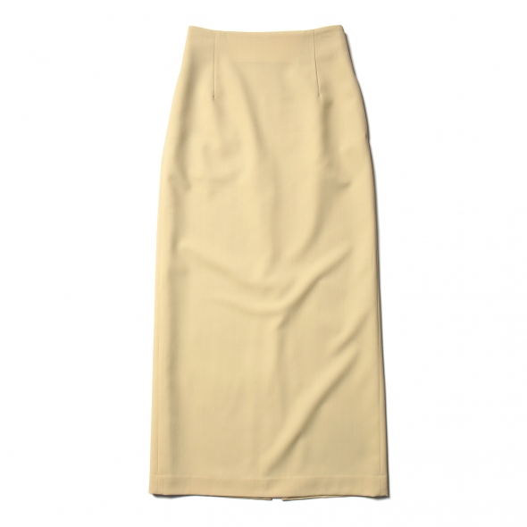 HARD TWIST WOOL DOBBY SKIRT (レディース) - Light Yellow