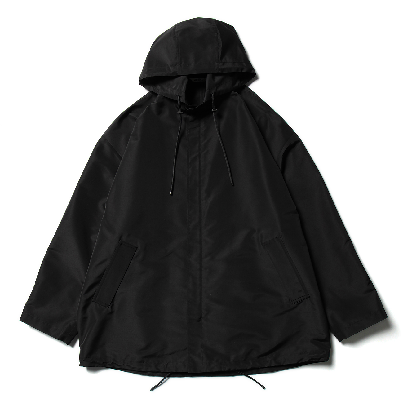 SILK POLYESTER GROSGRAIN HOODED BLOUSON - Black