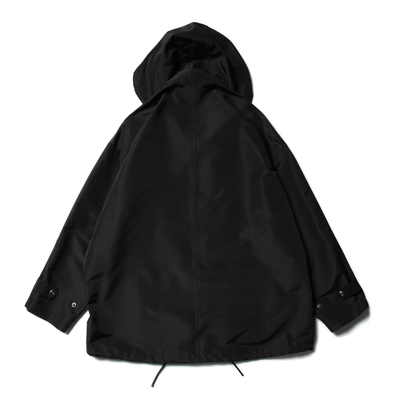 SILK POLYESTER GROSGRAIN HOODED BLOUSON (メンズ) - Black