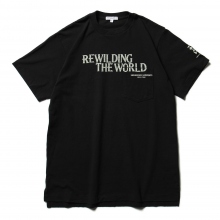 ENGINEERED GARMENTS / エンジニアドガーメンツ | Printed Cross Crew Neck T-shirt - Rewilding - Black