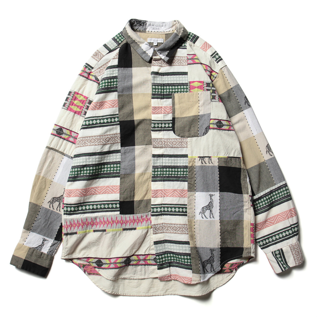 ENGINEERED GARMENTS | Combo Short Collar Shirt - Cotton Giraffe