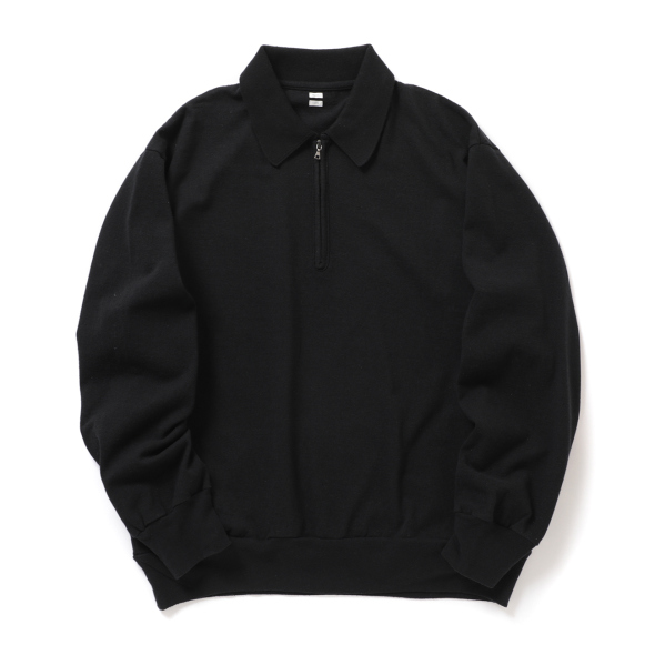 blurhms / ブラームス | Co/Silk Nep Harf-Zip P/O - Black | 通販 blurhms / ブラームス | Co/Silk Nep Harf-Zip P/O - Black | 通販