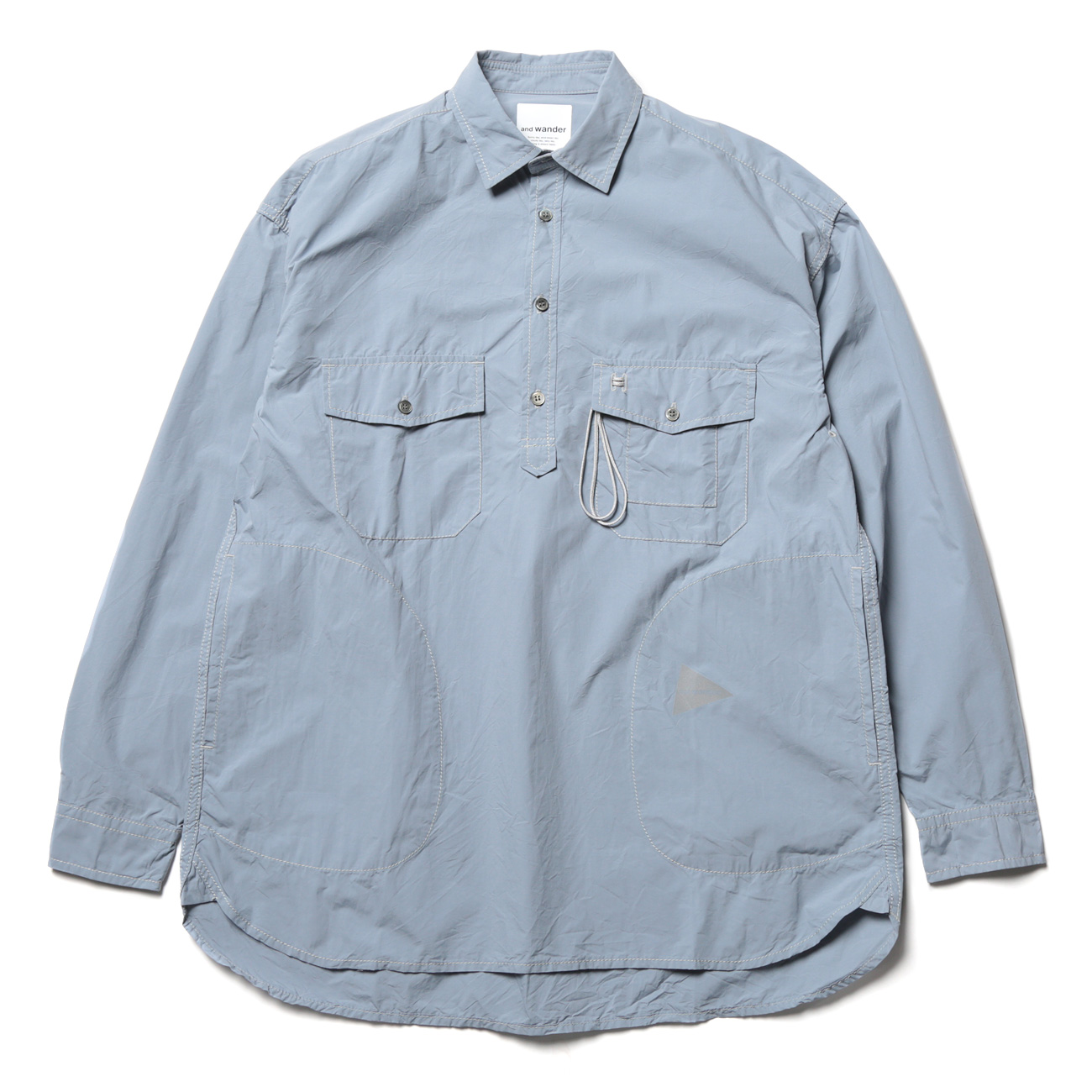 and wander コーデュラタイプライターLSオーバーシャツ L ブルー系 and wander / アンドワンダー | CORDURA typewriter long sleeve over