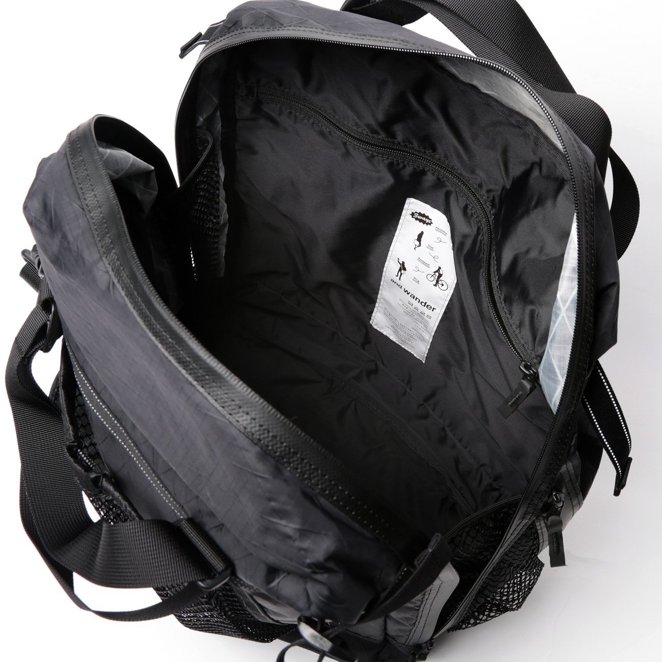 and wander / アンドワンダー | X-Pac 25L 3way tote bag - Black