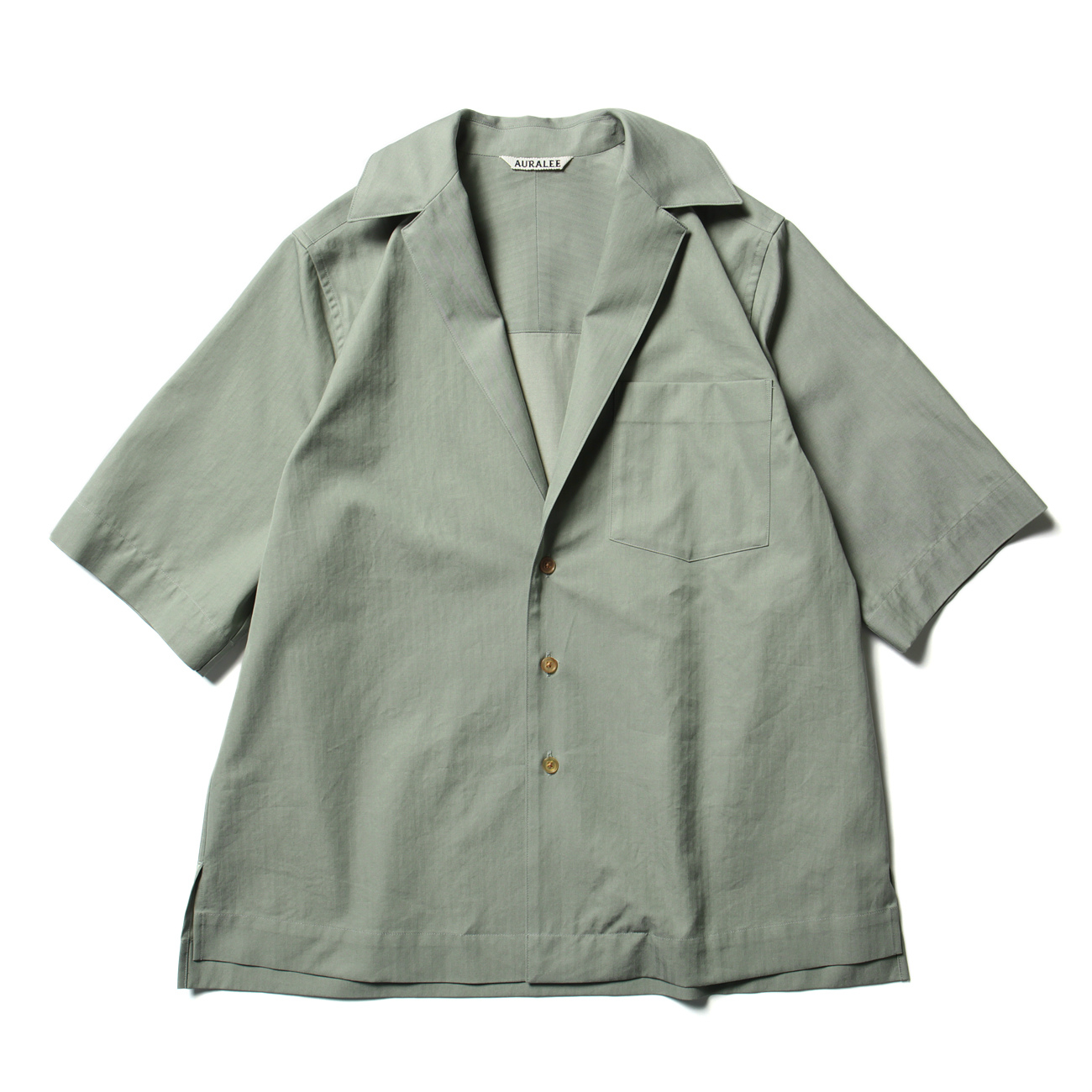 AURALEE/ herringbone half sleeved shirts