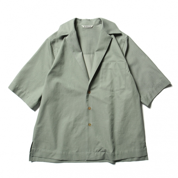 WASHED FINX HERRINGBONE HALF SLEEVED SHIRTS