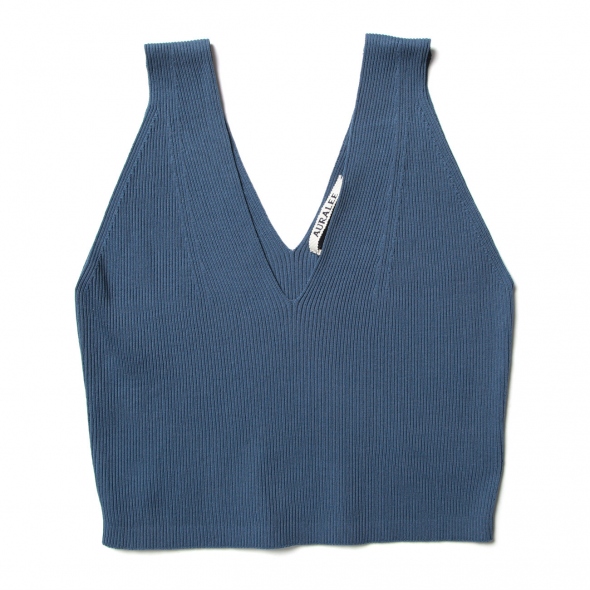 AURALEE / オーラリー | HIGH GAUGE RIB KNIT V-NECK TANK (レディース