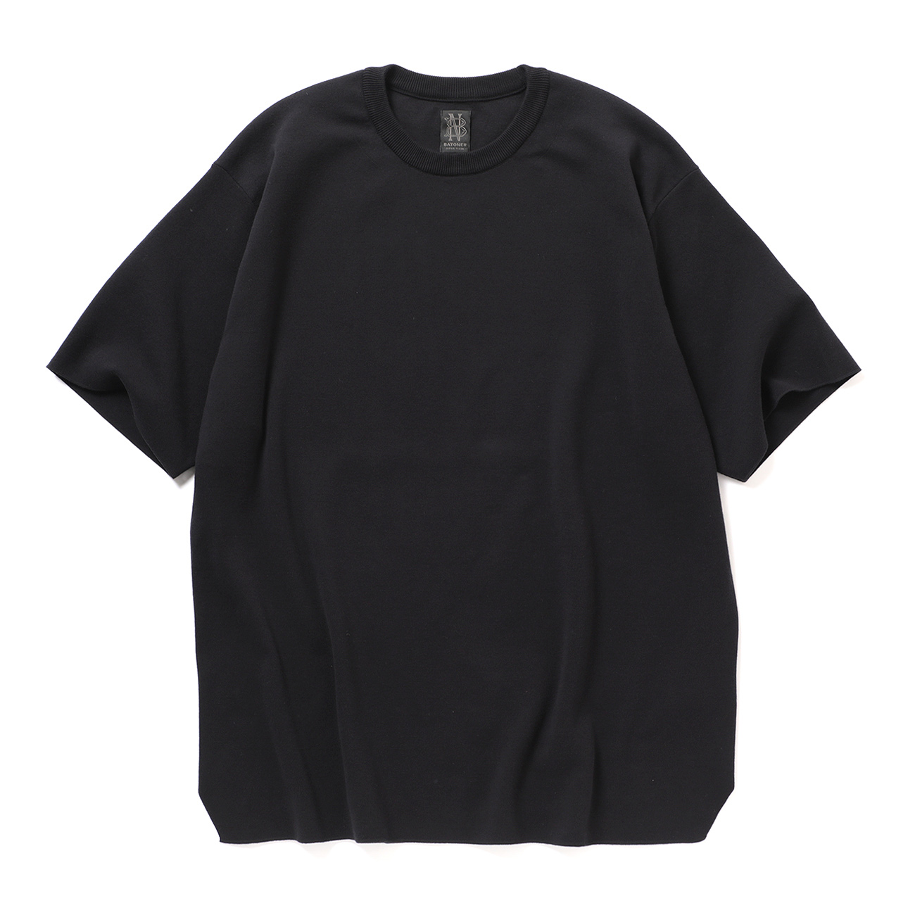 BATONER / バトナー | 32G SMOOTH KNIT T-SHIRT (メンズ) - Black