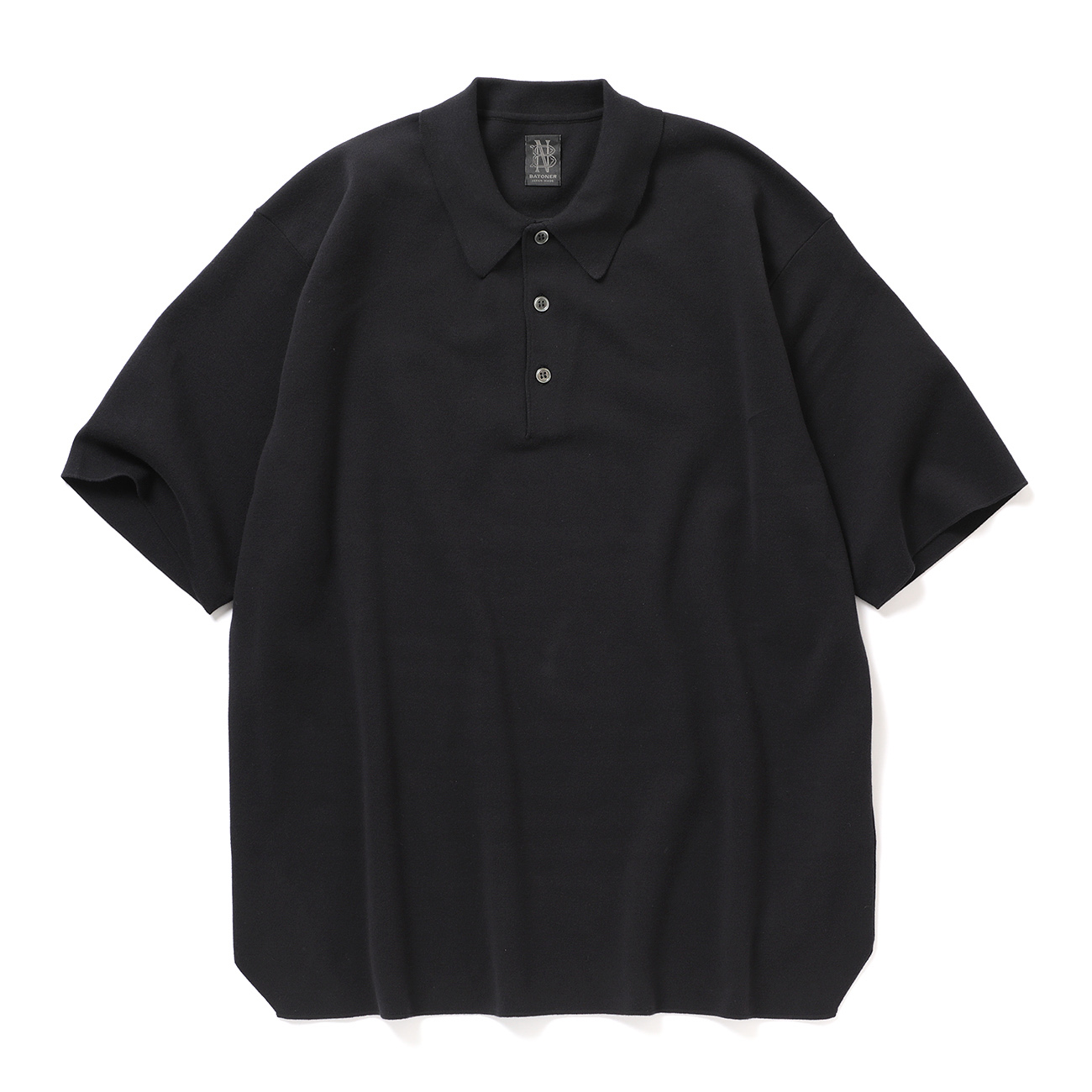 美品】BATONER/バトナー スキッパーポロ サイズ3 ブラック