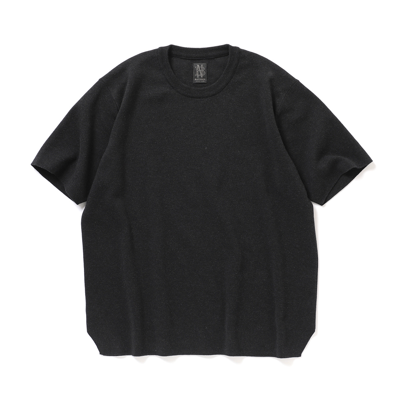 バトナー 32G SMOOTH KNIT T MERANGE BLACK BATONER / バトナー | 32G SMOOTH KNIT T-SHIRT (レディース