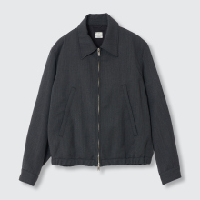 YOKE / ヨーク | Twisted Gabadine Zip Blouson - Black