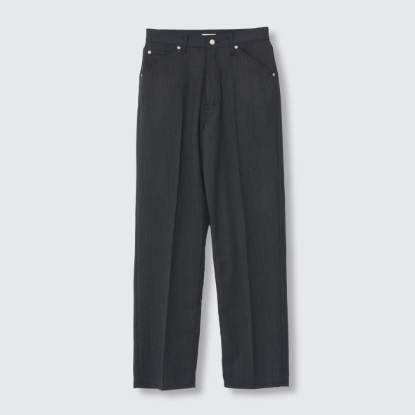 YOKE / ヨーク | Twisted Gabardine 5P Straight Pants - Black | 通販