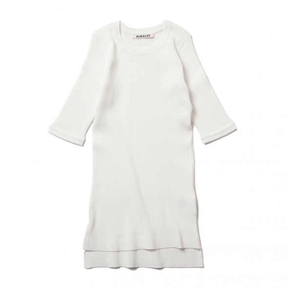AURALEE / オーラリー | GIZA HIGH GAUGE RIB KNIT TEE (レディース
