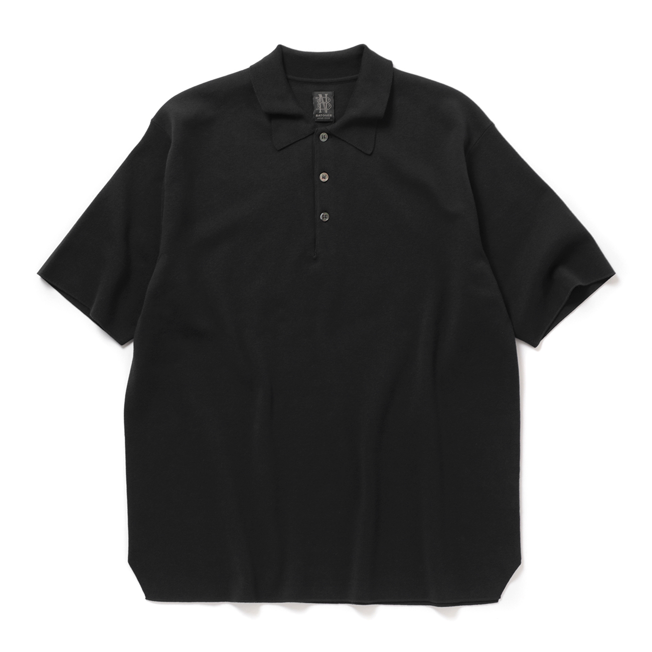 BATONER グレー ポロシャツ BATONER / バトナー | SOLID WOOL RIB POLO ZIP UP CARDIGAN (メンズ