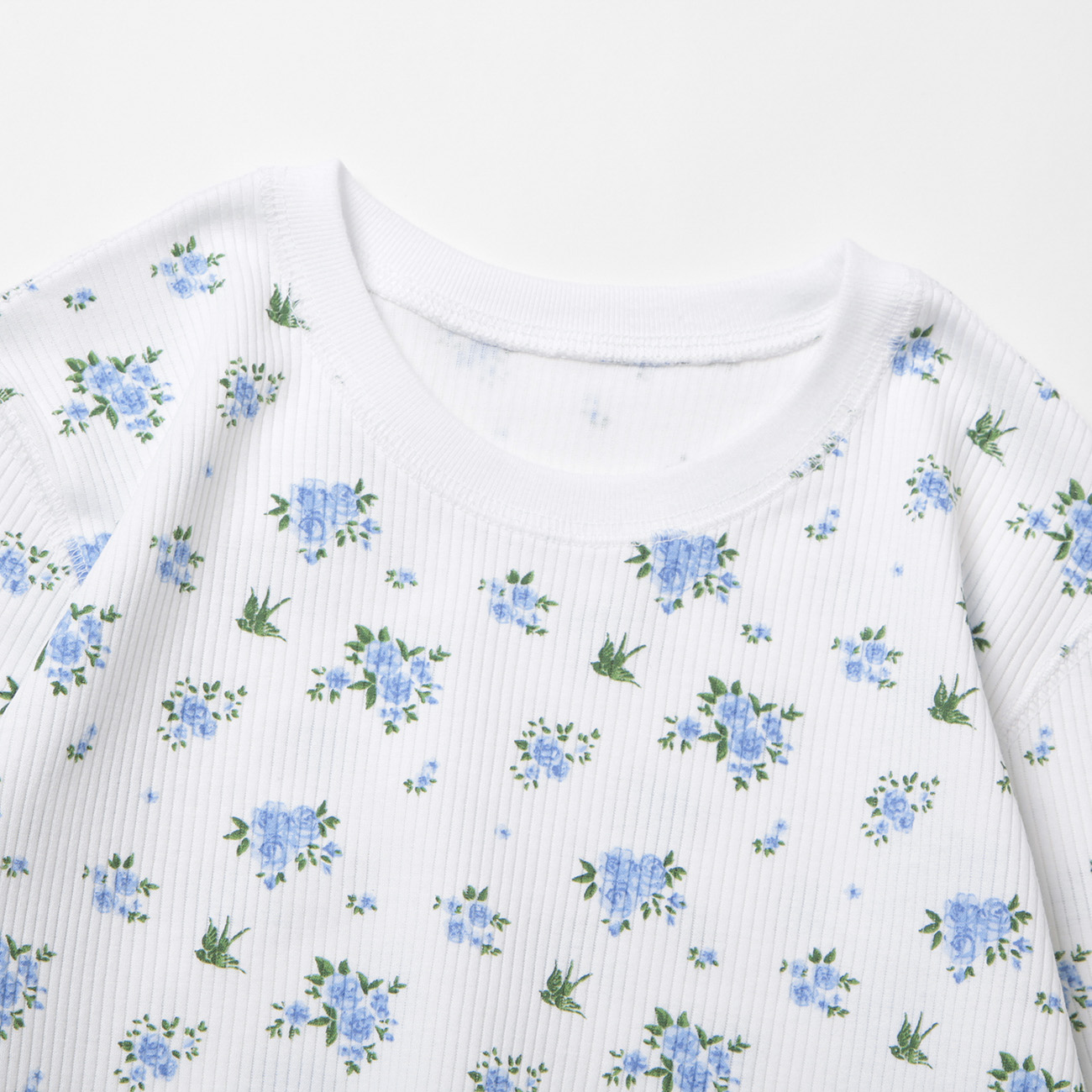 RhodolirioN / ロドリリオン | Swallow & Flower Print Ribbed