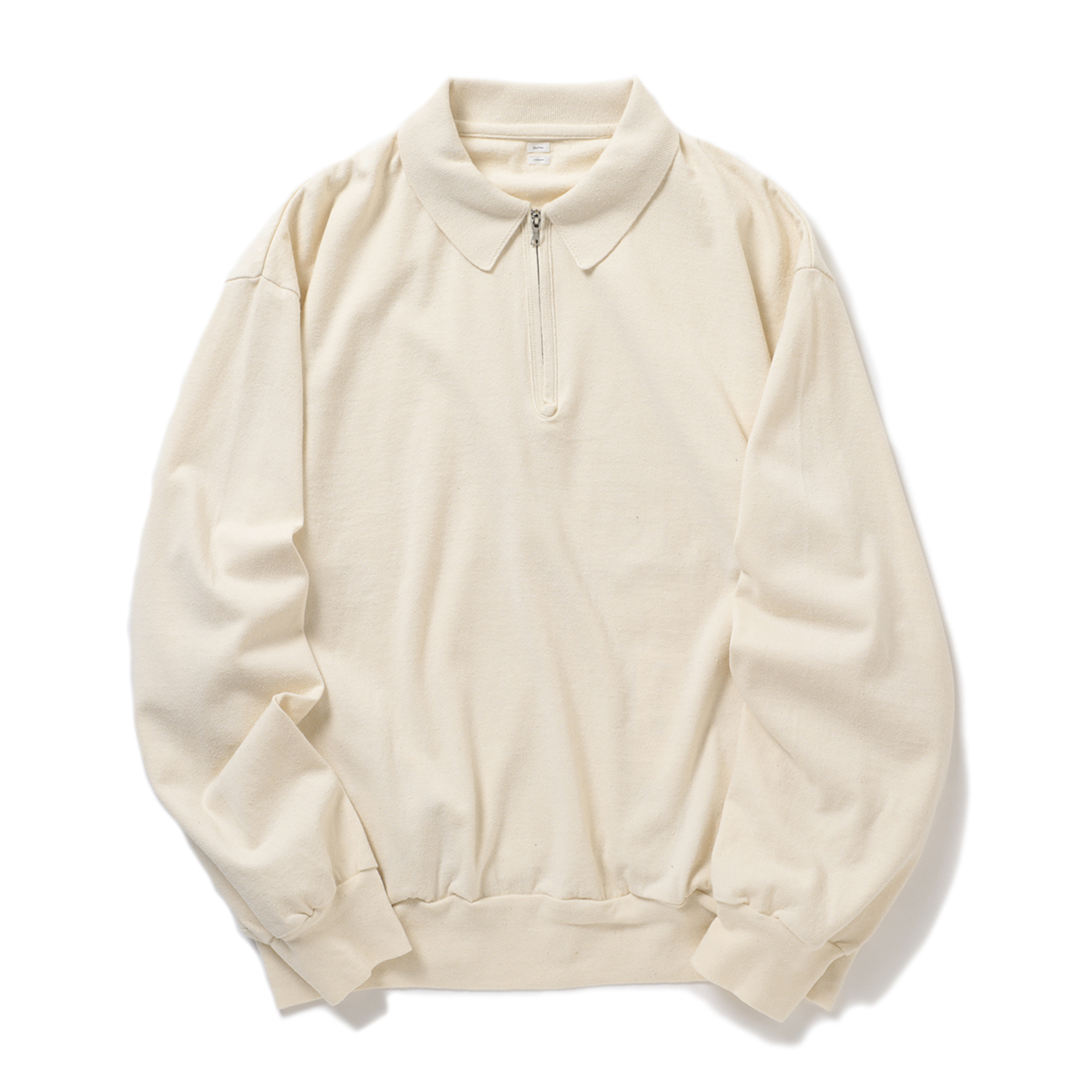 blurhms / ブラームス | Co/Silk Nep Harf-Zip Shirt - Ivory