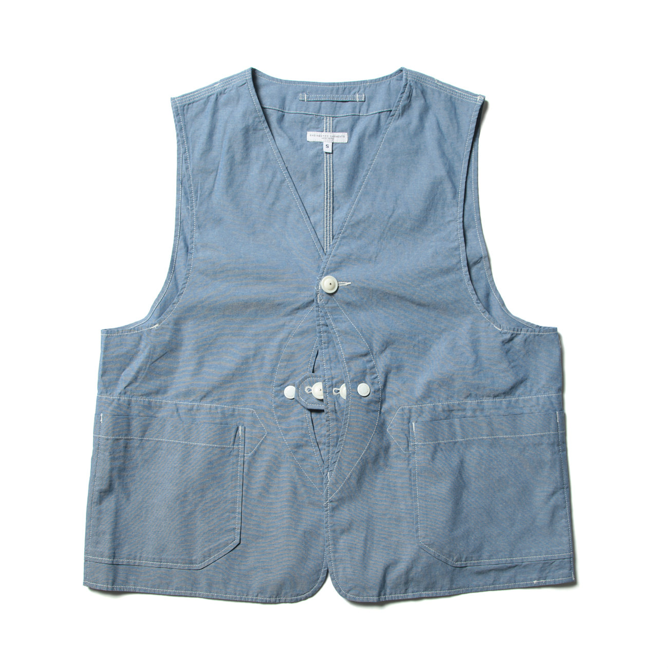 送料無料（沖縄配送） engineered garments chambray vest ワーク 青