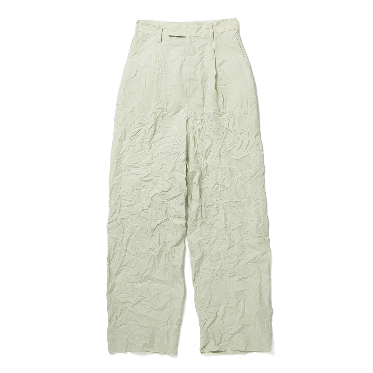 WRINKLED WASHED FINX TWILL PANTS (レディース) - Light Green
