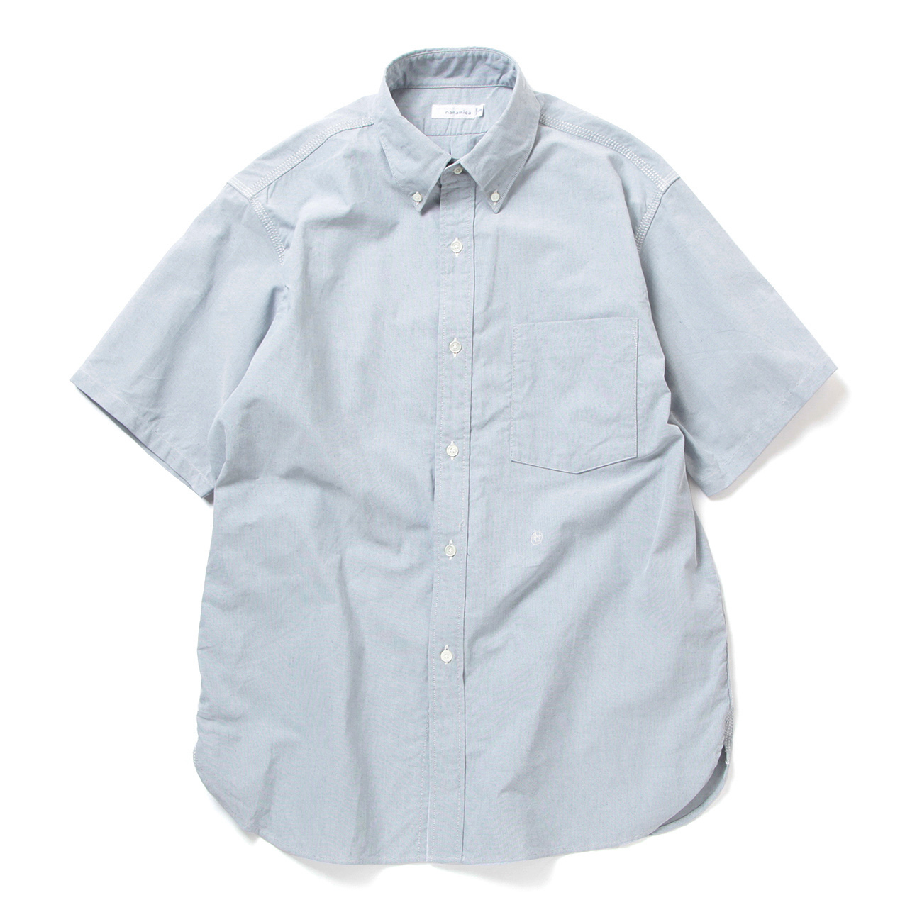 Button Down Wind S/S Shirt - Grayish Navy