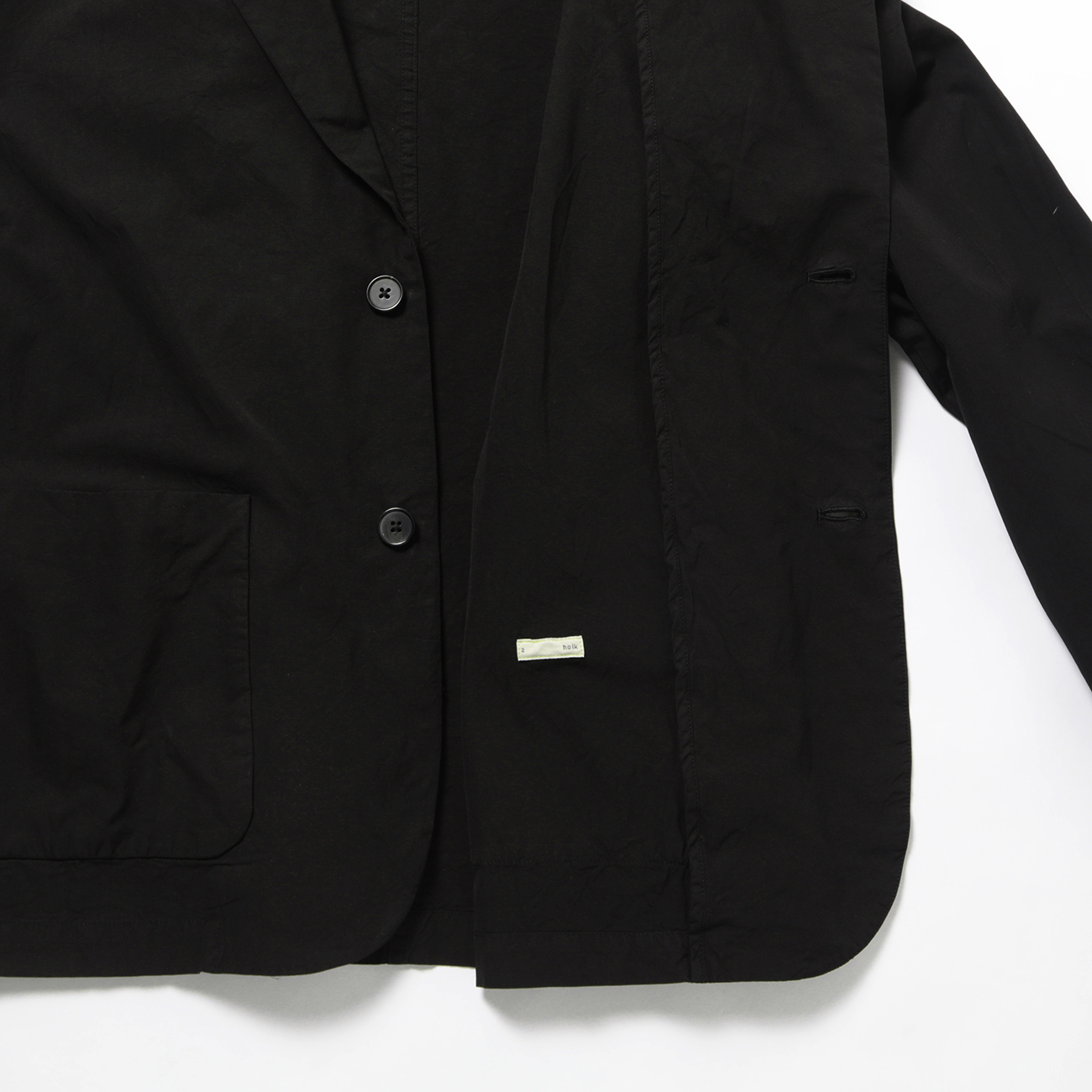 holk / ホーク | 2B jacket / 100/2 paper cross - Black | 通販