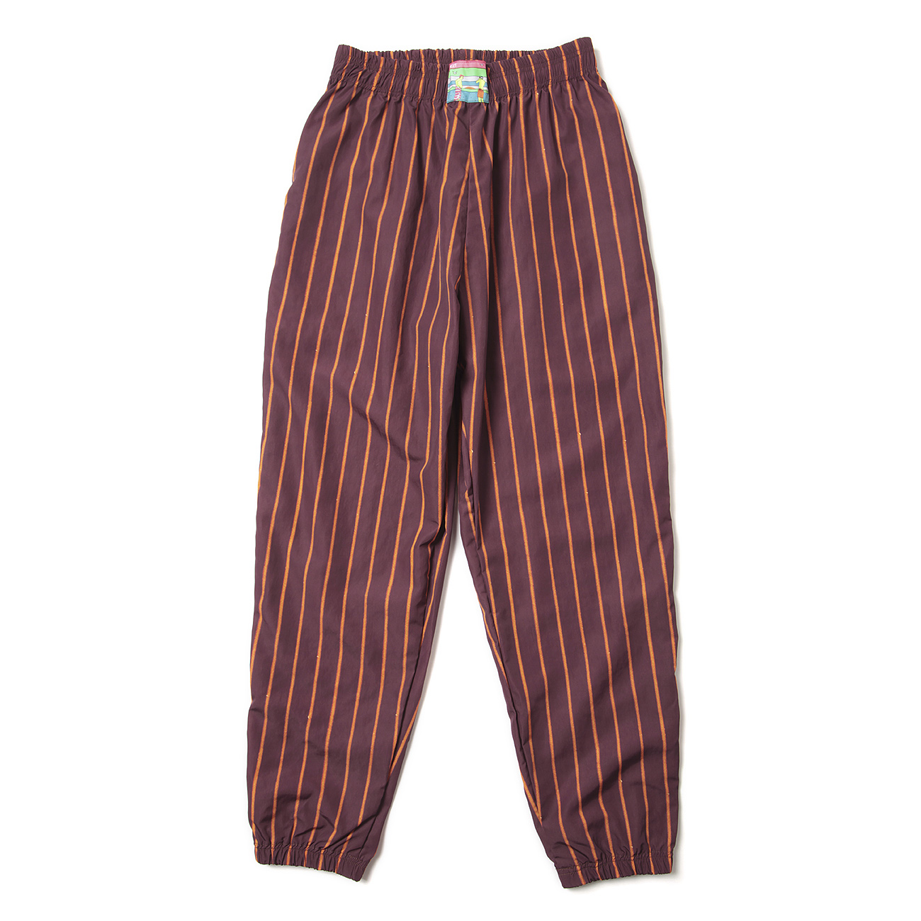 NYLON PRINT STRIPE Beach Pants - Maroon