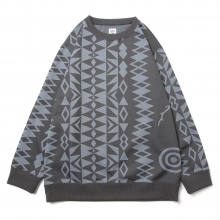 South2 West8 / サウスツーウエストエイト | Crew Neck Sweat Shirt - Poly Jq. / Native S&T - Charcoal