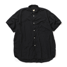 COMME des GARCONS SHIRT | polyester poplin garment treated OVERSIZED / SHORT SLEEVE SHIRT - Black