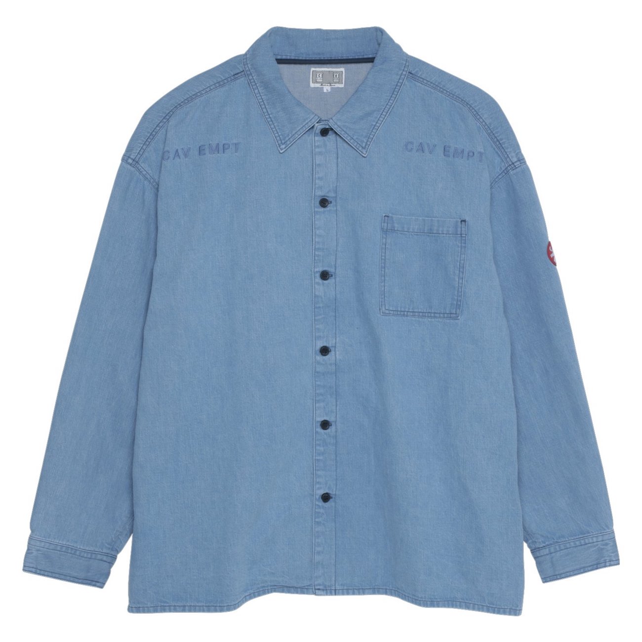 WASHED DENIM SHIRT JACKET - Indigo