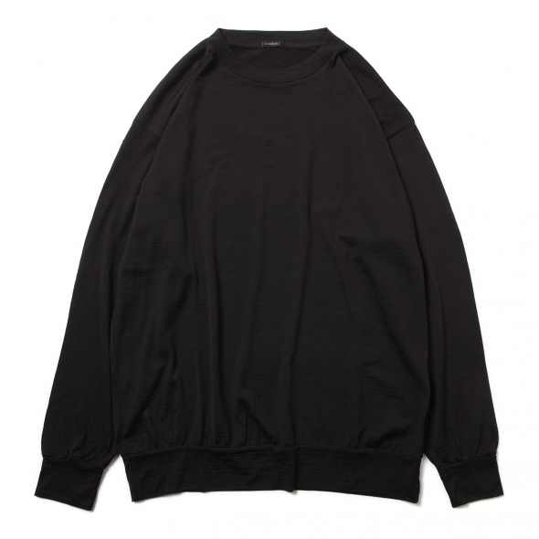 COMOLI Higashikawa Less | 長袖クルー コットンシルク COMOLI サイズ4 ブラック カットソー 長袖クルー コットンシルク コモリ トップス